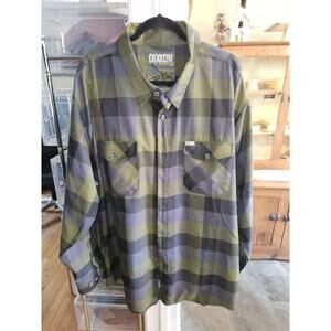 NEW MENS 4XL DIXXON FLANNEL "THE PATTON" SHIRT NIB GREEN GREY